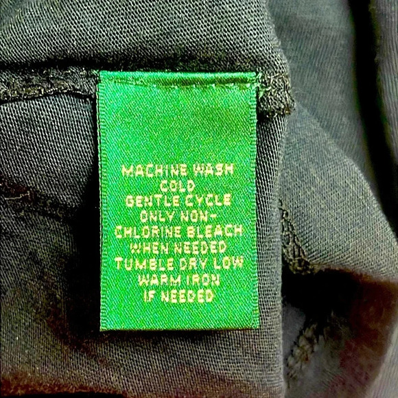 LRL Lauren Active Black Long Sleeve Shirt Logo Crest Embroidery Size L - Picture 4 of 5